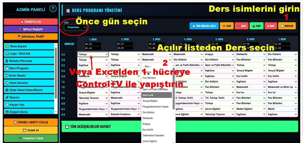 Ders Programı Yönetimi