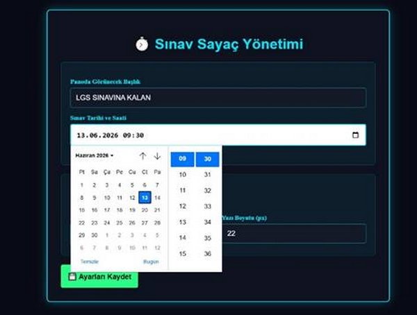 Sınav Sayaç Yönetimi